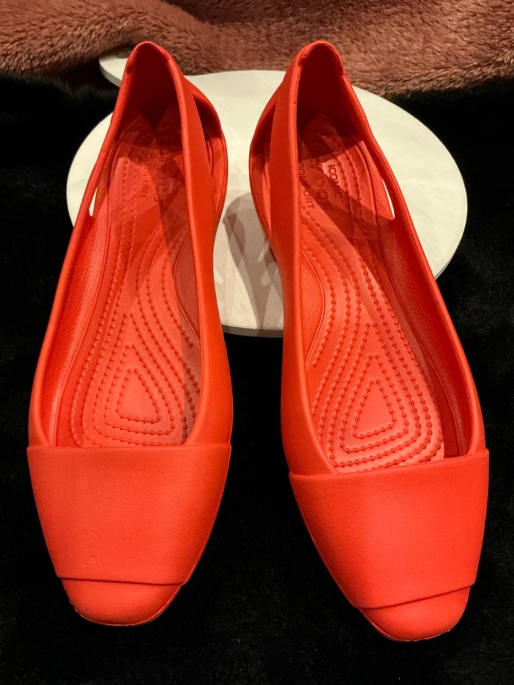 CROCS Croslite Women's Sienna Orange/Red Pepper Slip-On Flats Size 8